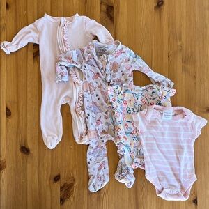 3Mon girl bundle - Caden lane sleepers, Hanna Andersson & Nordstrom bodysuit